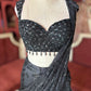 Black Sequin Draped Saree with Embellished Designer Blouse