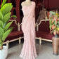 Blush Pink Sequin Designer Saree with Embellished Blouse