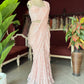 Blush Pink Sequin Designer Saree with Embellished Blouse