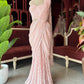 Blush Pink Sequin Designer Saree with Embellished Blouse