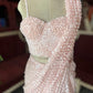 Blush Pink Sequin Designer Saree with Embellished Blouse