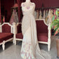 Champagne Sequin Designer Saree Gown with Embellished Blouse