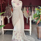 Champagne Sequin Designer Saree Gown with Embellished Blouse