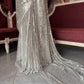 Golden Sequin Designer Saree Gown with Embellished Blouse