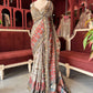 Rust & Ivory Printed Saree with Embellished Designer Border