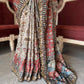 Rust & Ivory Printed Saree with Embellished Designer Border