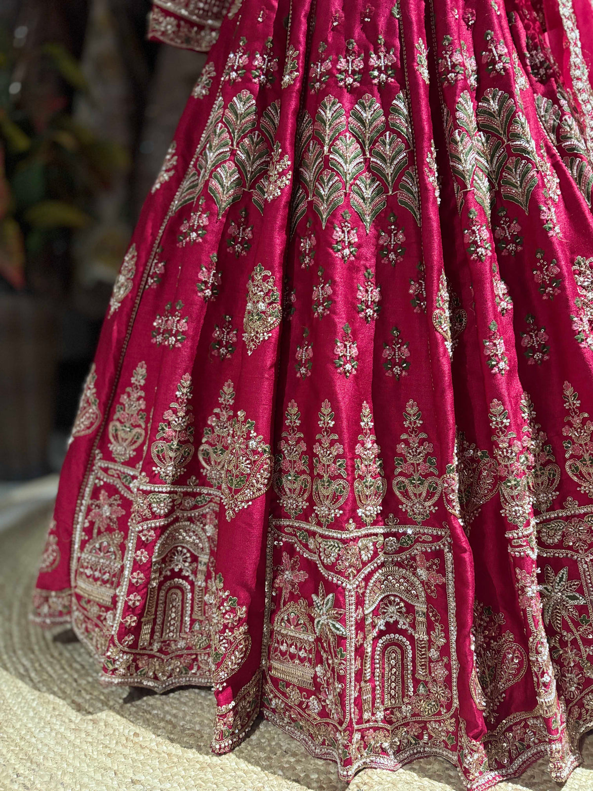 Rani Pink Designer Lehenga with Heavy Gold Embroidery