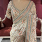 Tissue Silk Designer Saree with Pastel Floral Embroidery