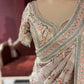 Tissue Silk Designer Saree with Pastel Floral Embroidery