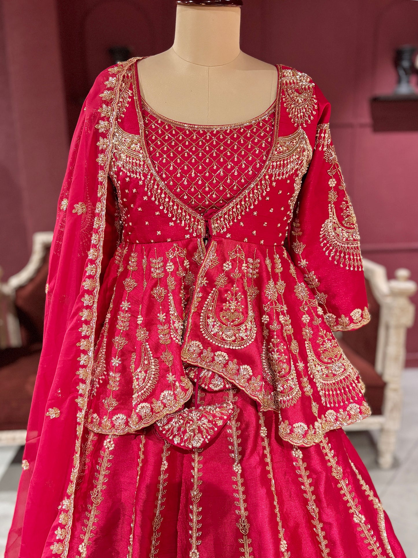 Rani Colour Silk Designer Lehenga With Jacket