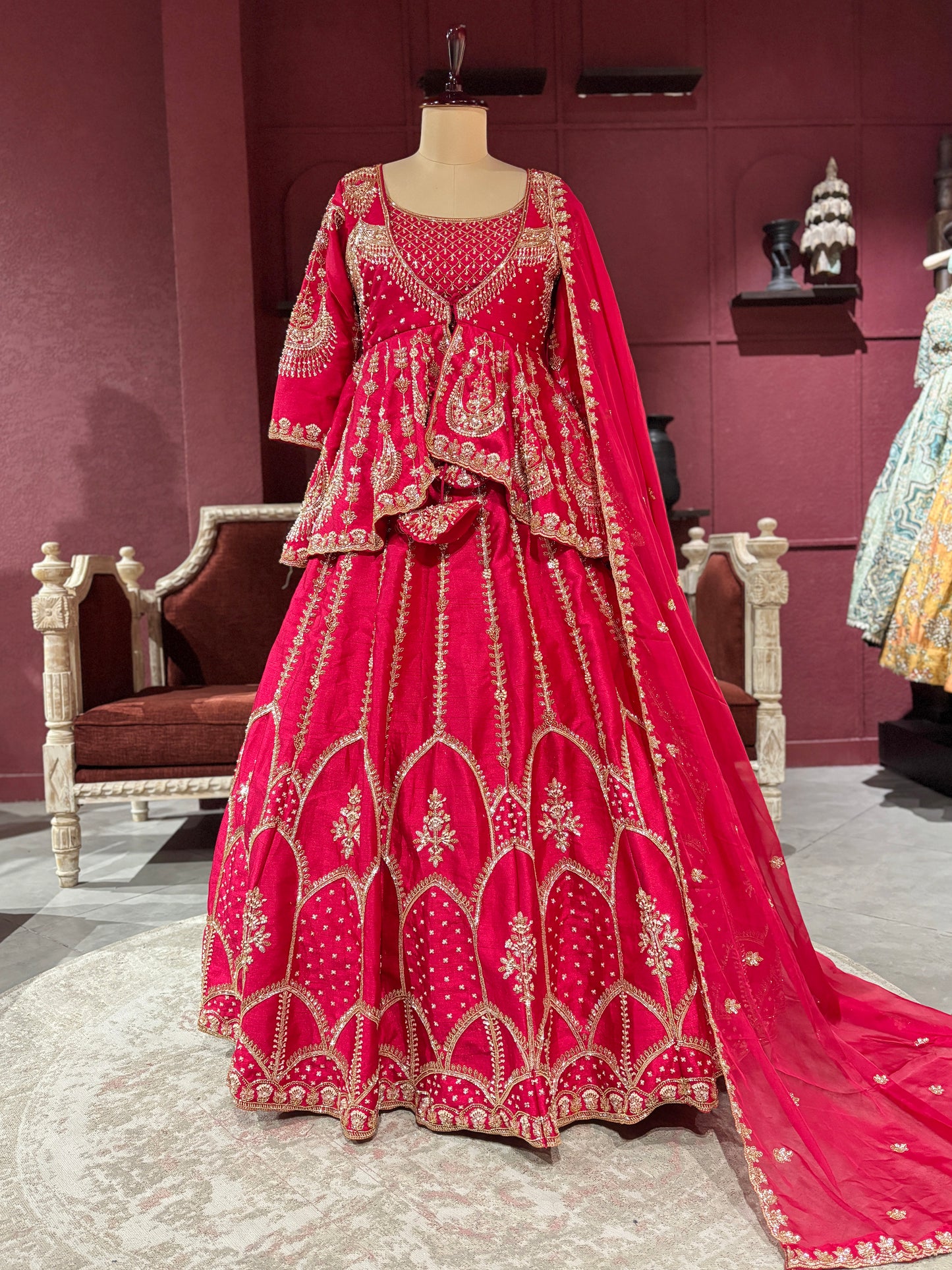 Rani Colour Silk Designer Lehenga With Jacket