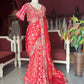 Red Silk Saree with Heavy Embroidered Designer Border