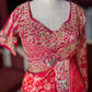 Red Silk Saree with Heavy Embroidered Designer Border