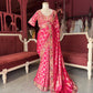 Rani Pink Silk Saree with Heavy Embroidered Designer Border