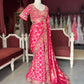 Rani Pink Silk Saree with Heavy Embroidered Designer Border