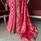Rani Pink Silk Saree with Heavy Embroidered Designer Border