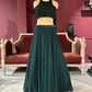 Dark Green Lehenga with Beaded Embroidered Crop Top