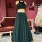 Dark Green Lehenga with Beaded Embroidered Crop Top