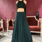 Dark Green Lehenga with Beaded Embroidered Crop Top