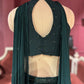 Dark Green Lehenga with Beaded Embroidered Crop Top