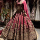 Wine Maroon Bridal Lehenga with Heavy Gold Embroidery & Dupatta