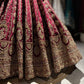 Wine Maroon Bridal Lehenga with Heavy Gold Embroidery & Dupatta