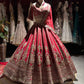 Deep Red Bridal Lehenga with Heavy Gold Embroidery & Dupatta