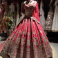 Deep Red Bridal Lehenga with Heavy Gold Embroidery & Dupatta