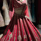 Deep Red Bridal Lehenga with Heavy Gold Embroidery & Dupatta