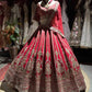 Deep Red Bridal Lehenga with Heavy Gold Embroidery & Dupatta