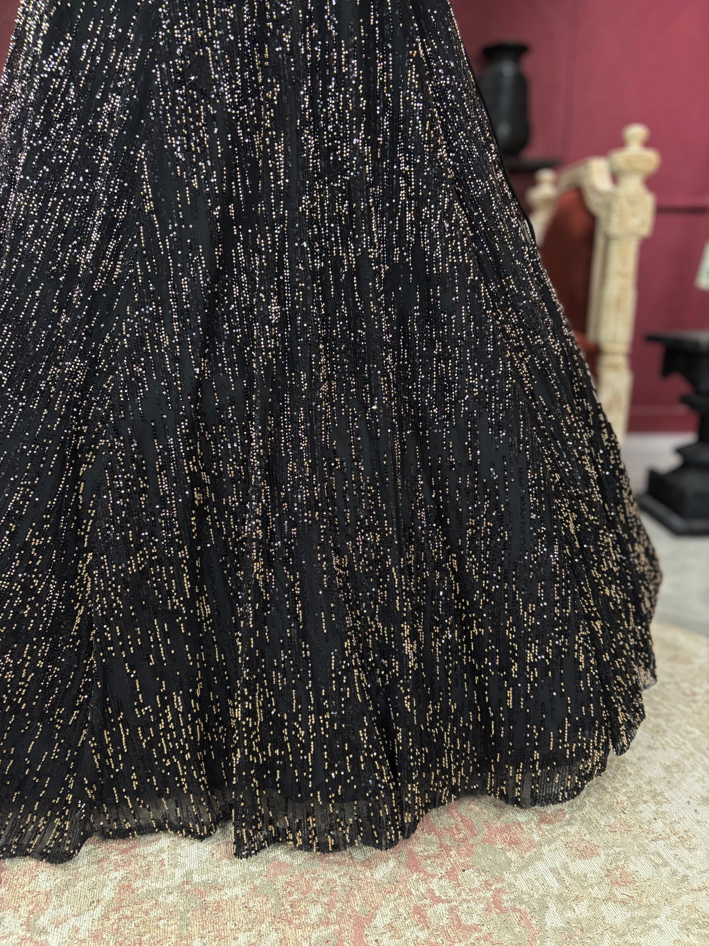 Grand Black Colour Designer Radiant Sequin Detailing Lehenga