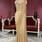 Designer Golden Drape Saree with Sequin Elegance