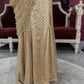Designer Golden Drape Saree with Sequin Elegance