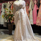 Ivory Embroidered Saree with Full Sleeve Designer Blouse