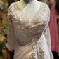 Ivory Embroidered Saree with Full Sleeve Designer Blouse
