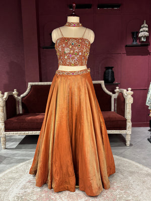 Grand Bronze Lehenga with Designer Embellished Blouse