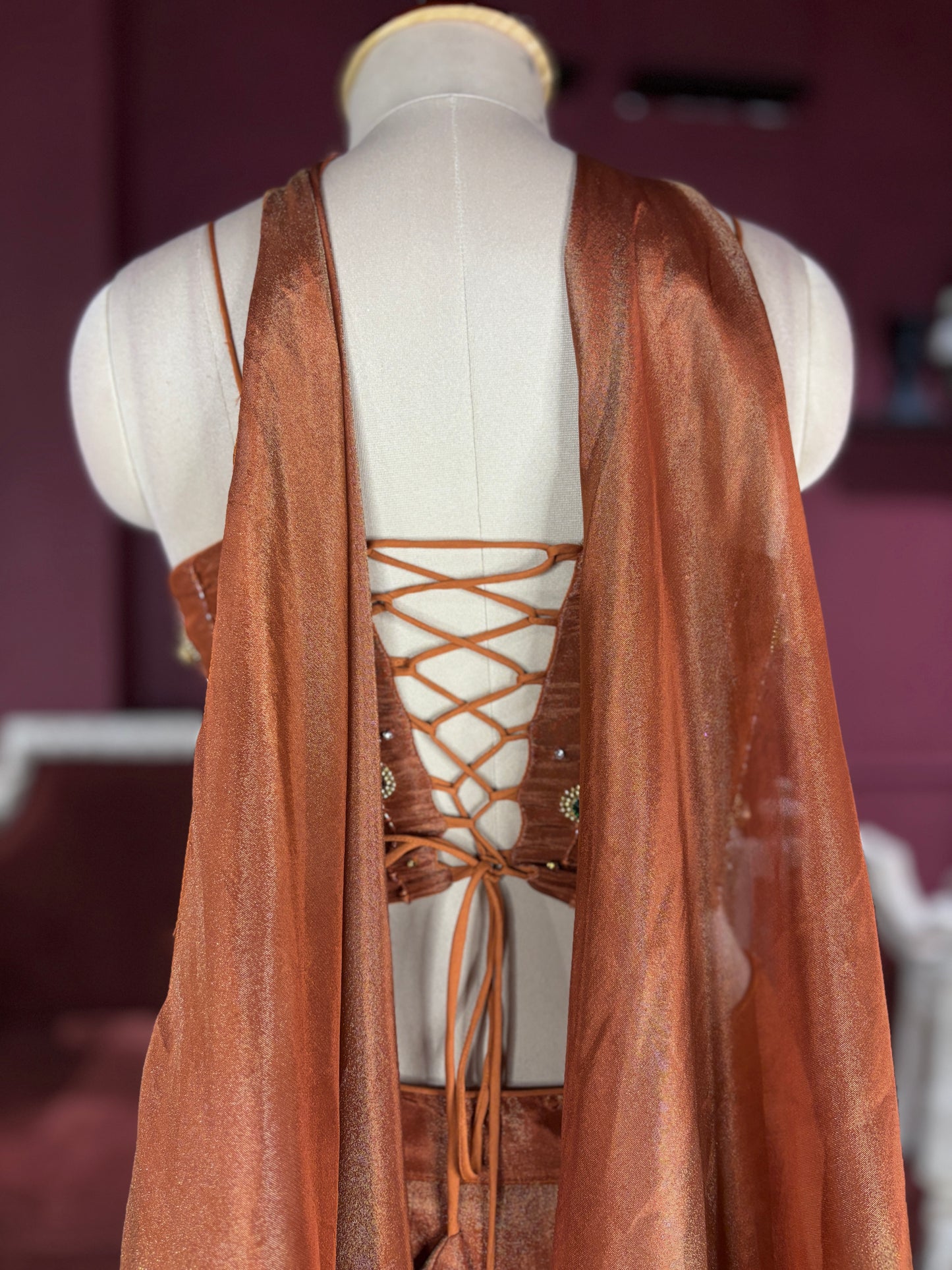 Grand Bronze Lehenga with Designer Embellished Blouse