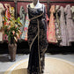Black Floral Embroidered Saree with Gold Designer Border