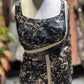 Black Floral Embroidered Saree with Gold Designer Border