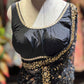 Black Embroidered Saree with Gold Sequin Work & Designer Blouse