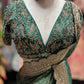 Emerald Green Saree with Heavy Gold Embroidery & Designer Blouse