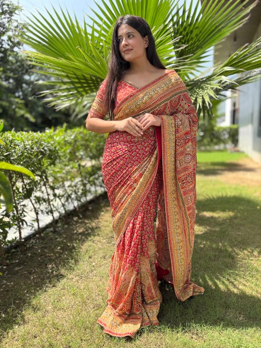 Traditional Designer Saree with Rich Zari Border