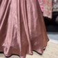 Rose Gold Designer Lehenga with Embellished Blouse & Draped Dupatta