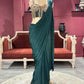Designer Dark Green Drape Saree with Ornate Blouse