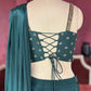 Designer Dark Green Drape Saree with Ornate Blouse