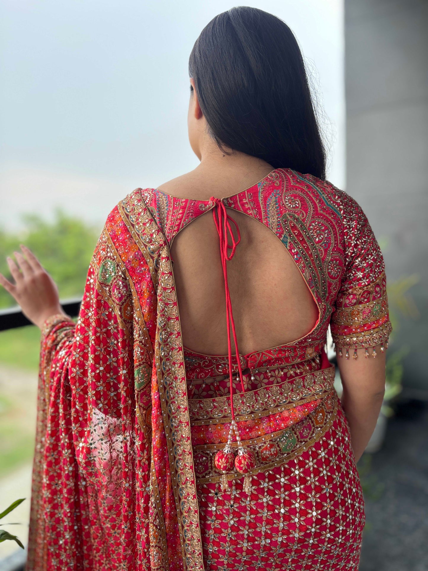 Designer Saree with Heavy Zari Border & Designer Blouse