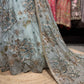 Powder Blue Floral Embroidered Lehenga with Designer Dupatta