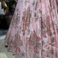 Blush Pink Floral Embroidered Lehenga with Blouse & Dupatta