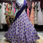 Royal Purple Floral Embroidered Lehenga with Draped Dupatta