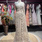 Champagne Embroidered Net Saree with Designer Blouse